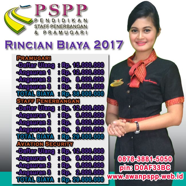 Rincian Biaya Pendidikan PSPP Penerbangan Tahun 2017