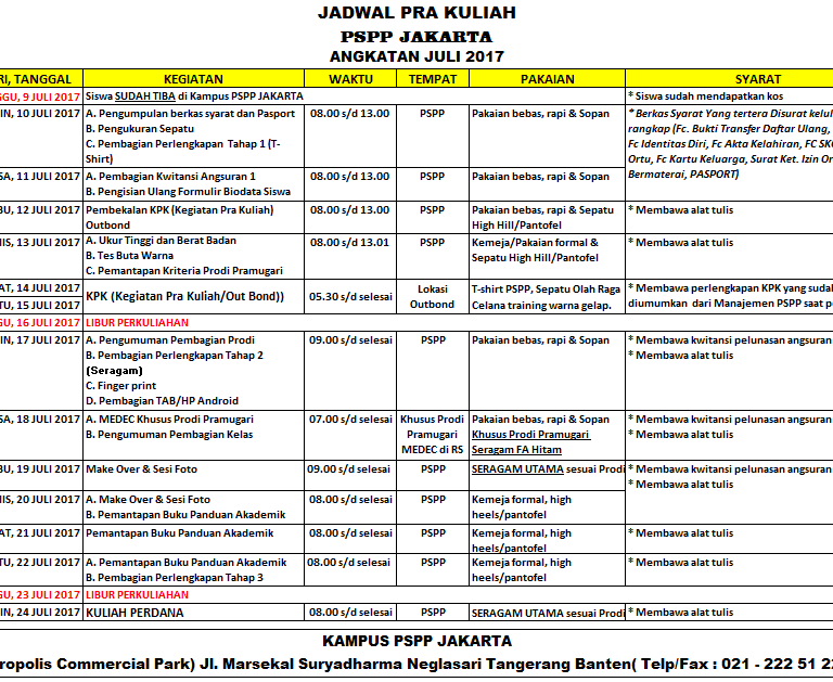 Jadwal PSPP Penerbangan Juni 2017