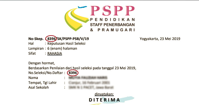 nomor skep siswa PSPP